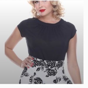 New Bettie Page black blouse